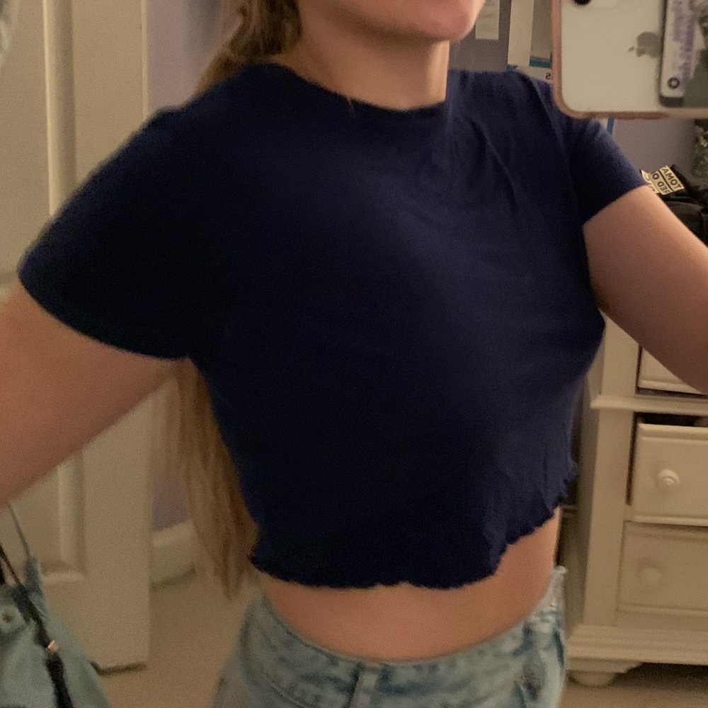 Dark blue crop top from pac sun